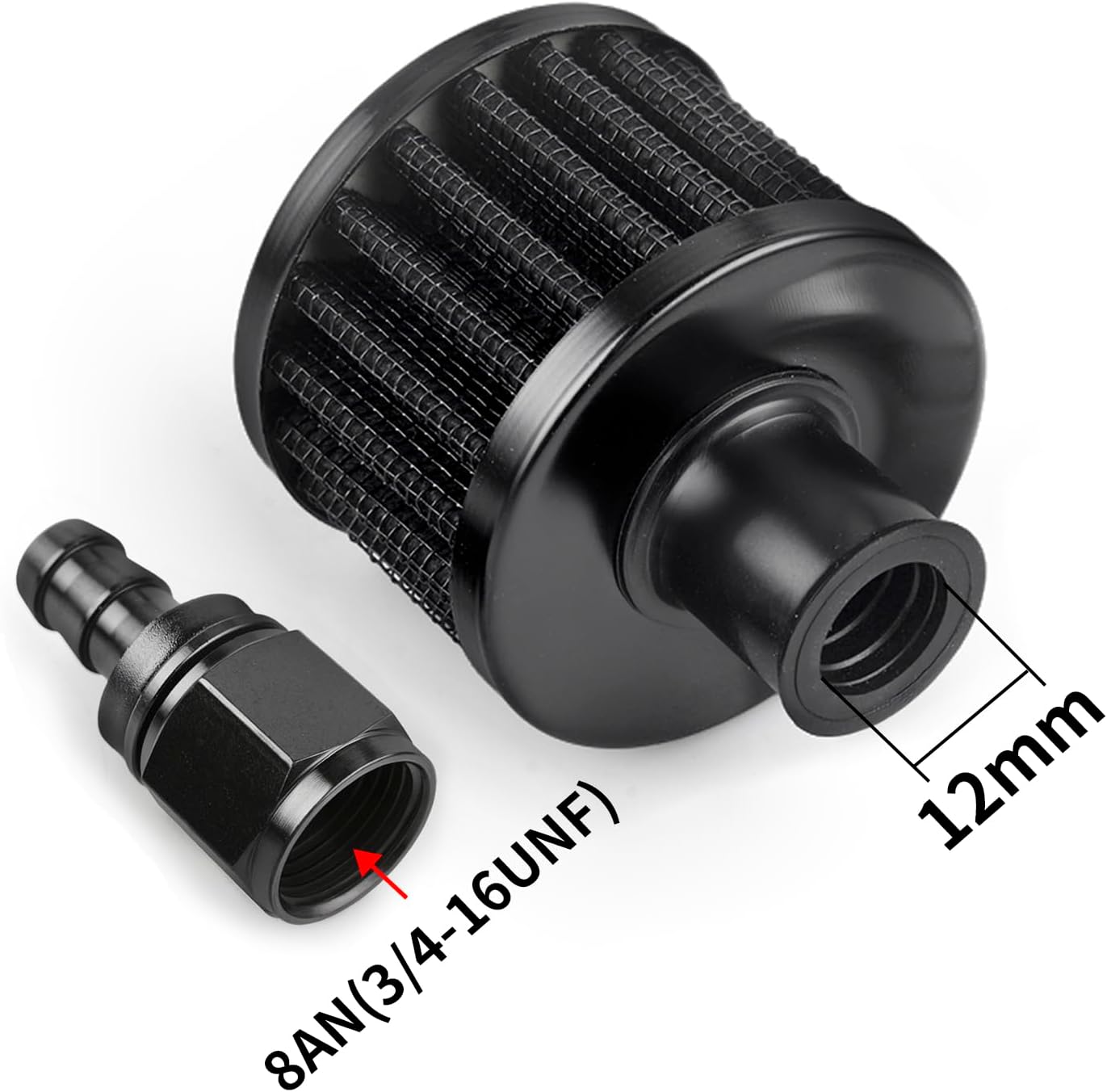 Set filtro aire 12mm conex. hembra 8AN celda combustible
