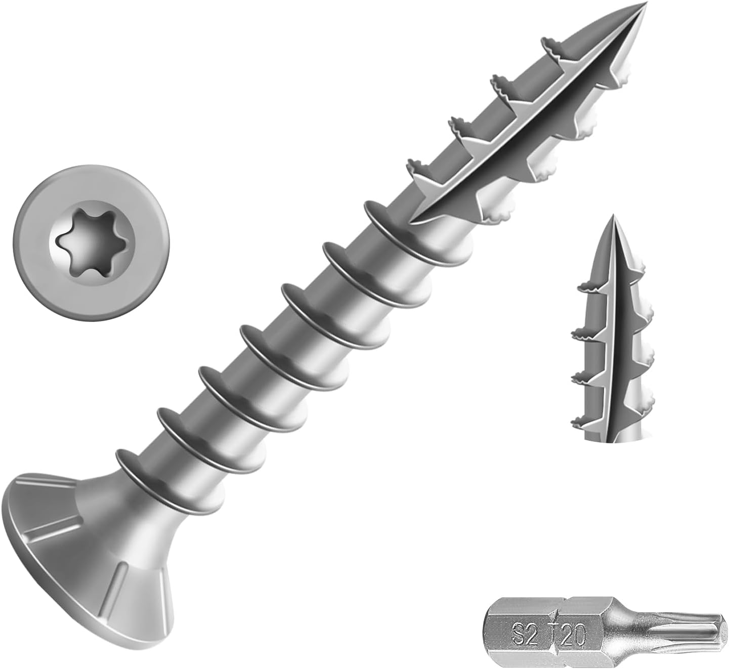 Tornillos acero inox 304 8x1pulg 634uds bronce t20
