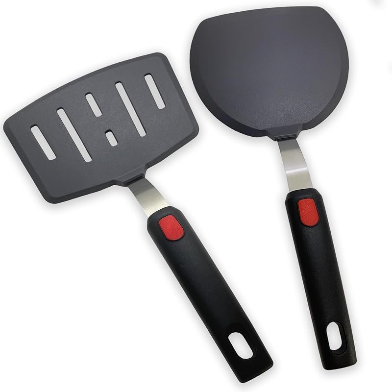 2 Pzas Espátula Silicona Ranurada para Panqueques y Tortilla