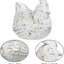 Figura pollo cemento decoración cocina y jardín blanco