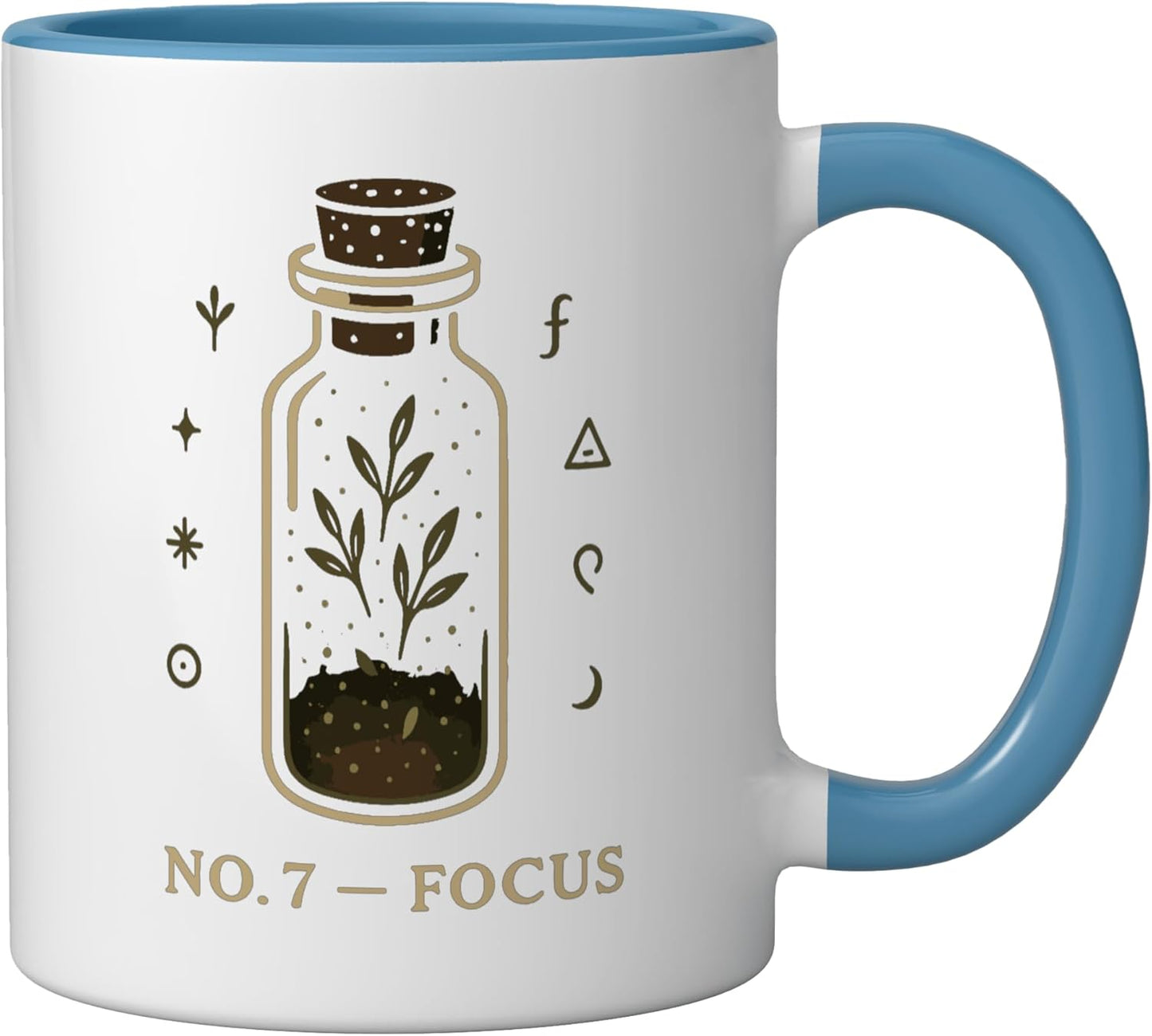 Taza Cerámica Crecimiento Espiritual Azul/Blanco