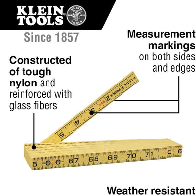 Regla plegable 6ft fibra vidrio duradera