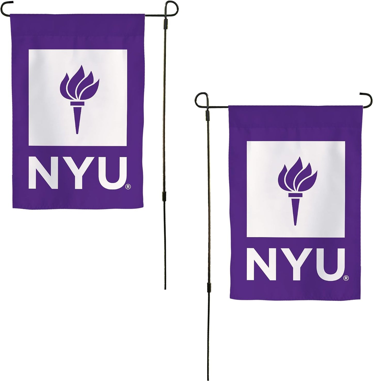 Bandera jardín NYU Violets 19x12pulg para eventos