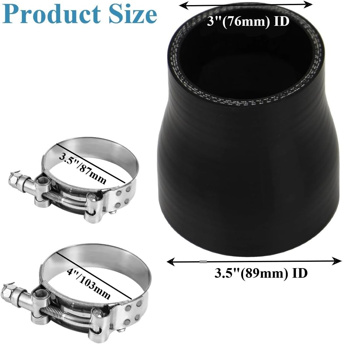 Acoplador reductor 3-3.5pulg manguera silicona turbo