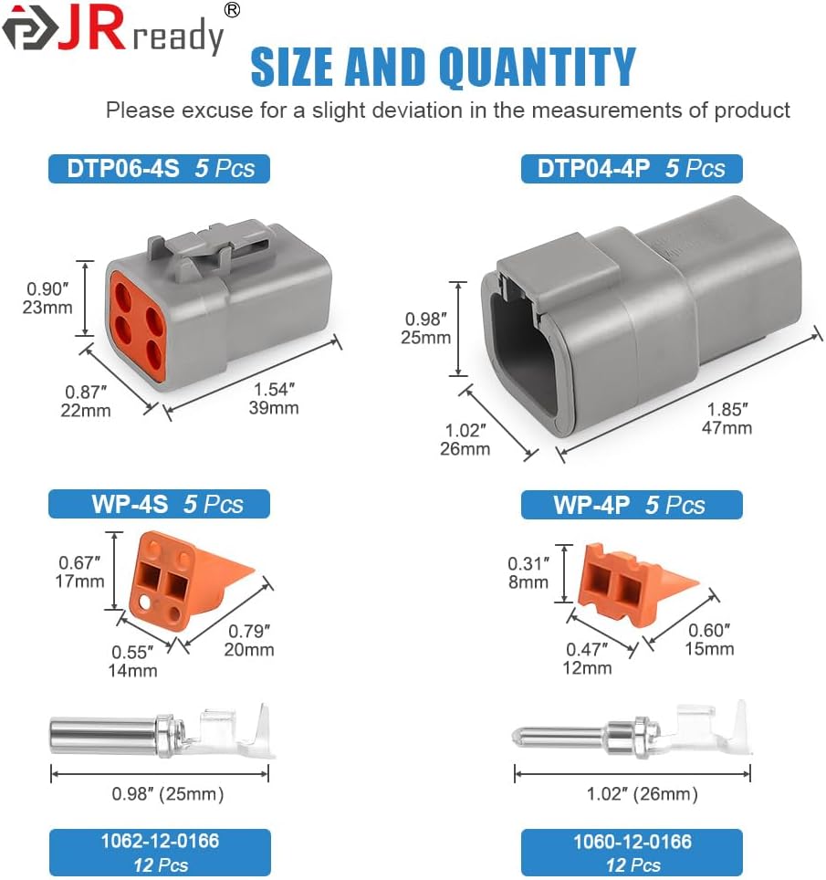 68 Pzas Conector DTP04-4P 4 pines IP67 automotriz