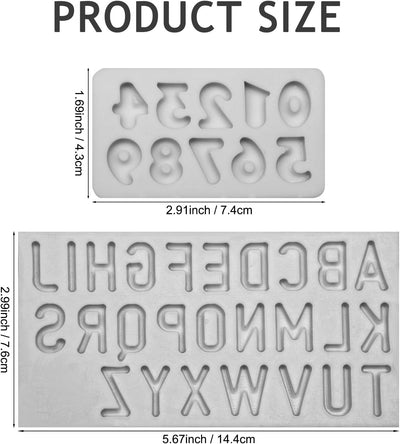 Moldes de silicona con letras mayúsculas y números 0-9 para chocolate y decoración