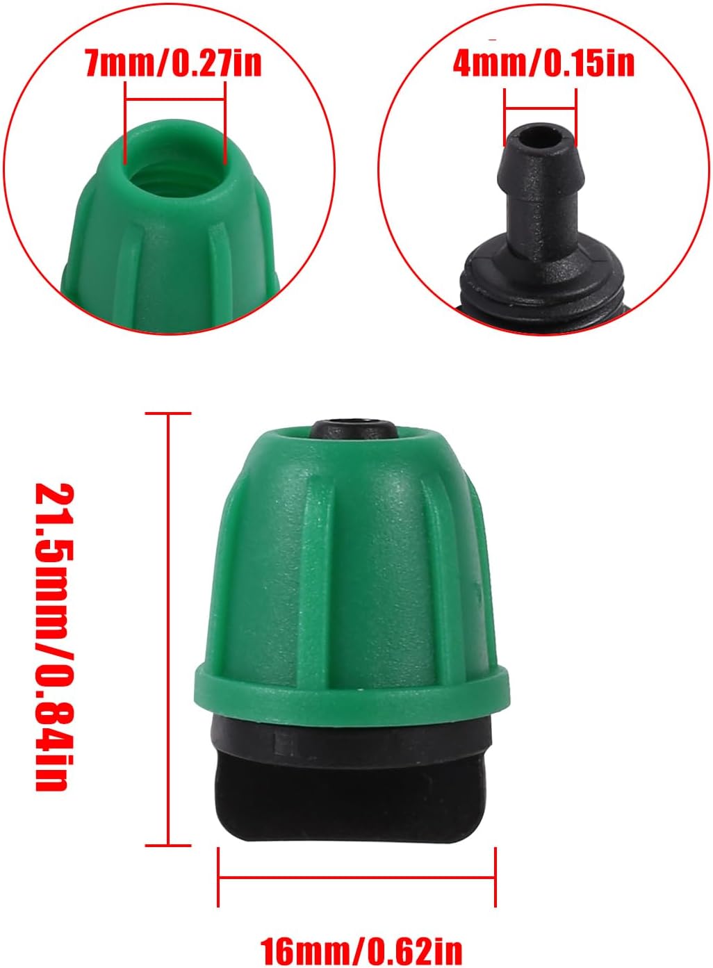 Accesorios riego goteo 1/4 pulg tapones bloqueo tubo 0.250pulg