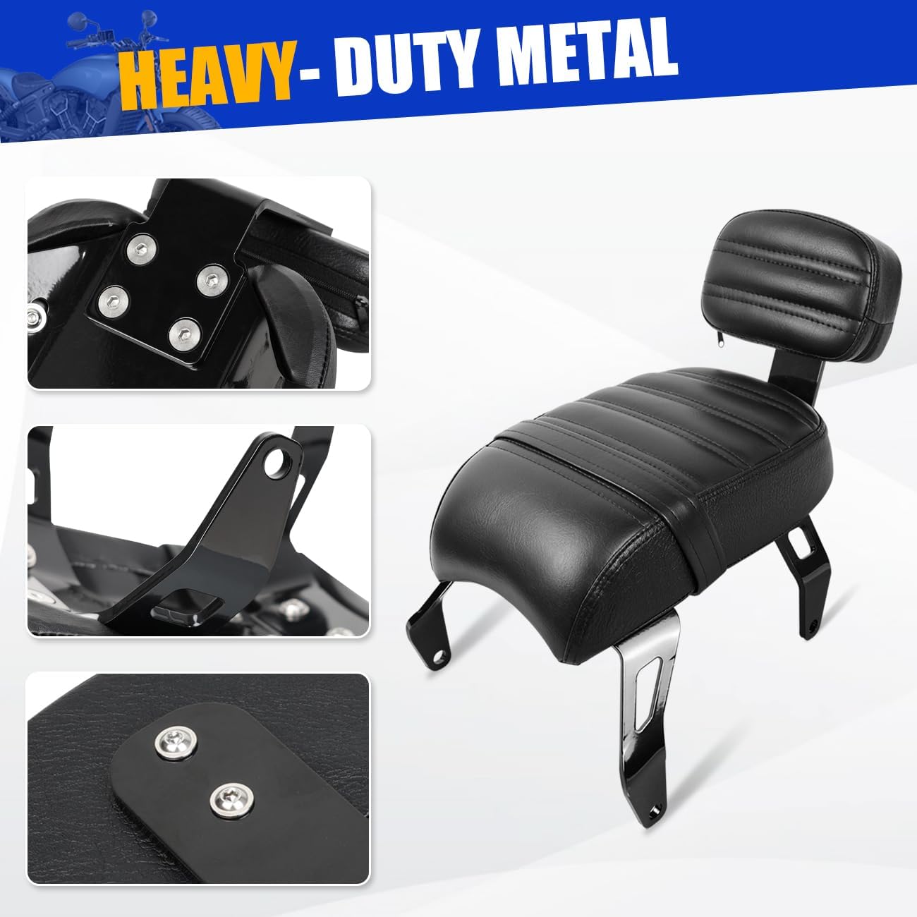 Asiento pasajero desmontable para Indian Scout Bobber 18-24