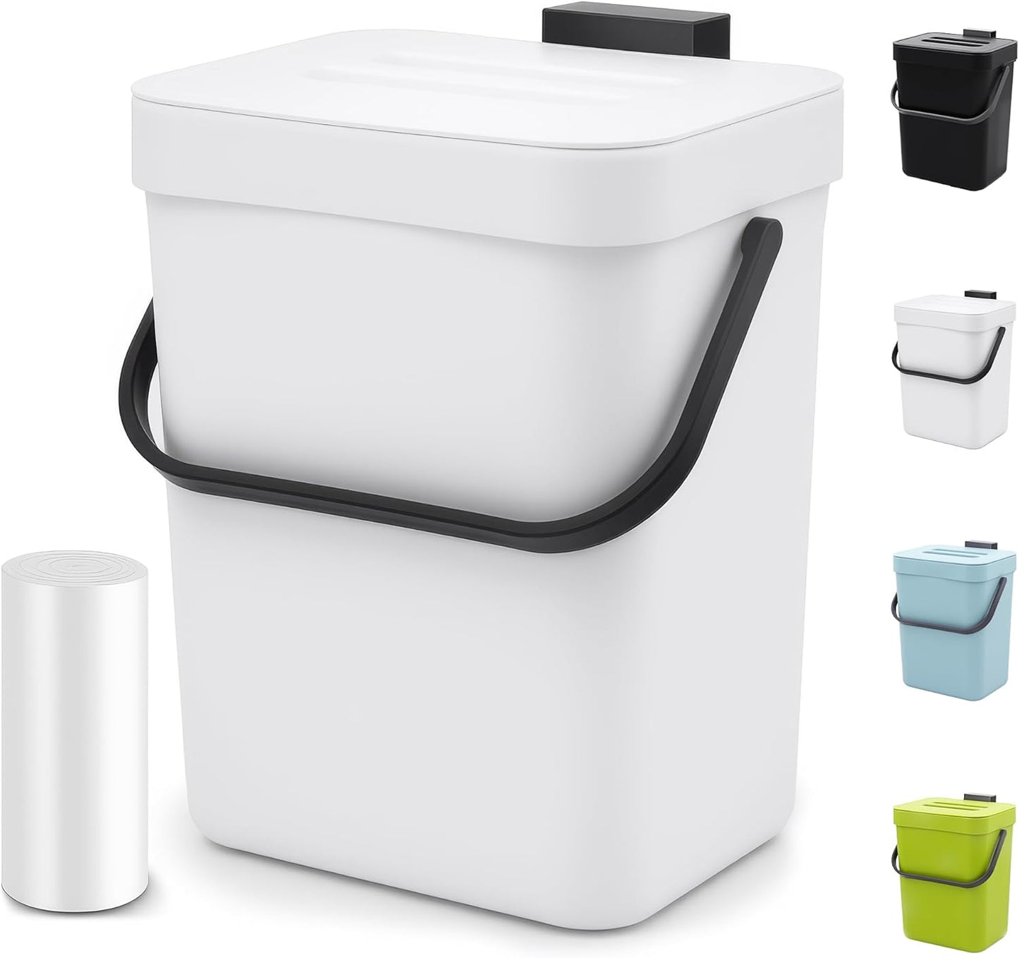 Contenedor compost interior 1.3gal con tapa cocina baño