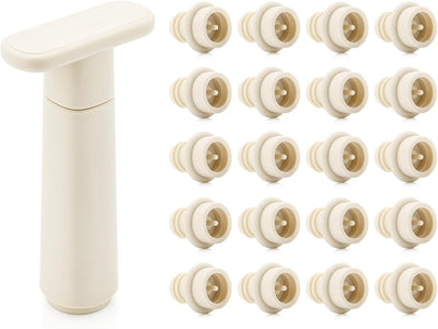 Bomba vacío 20 tapones sellador botellas reutilizable crema