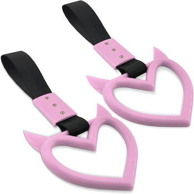 2 Correas Mango Auto Forma Corazón Accesorio Universal Rosa Negro
