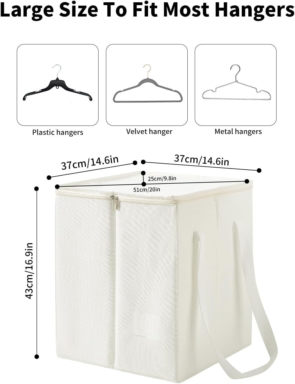 Bolsa organizadora para colgar ropa con tapa resistente