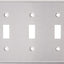 Placa pared interruptor palanca 3 segmentos acero inox