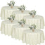 6 Manteles Redondos Beige 108pulg Poliéster Reutilizables