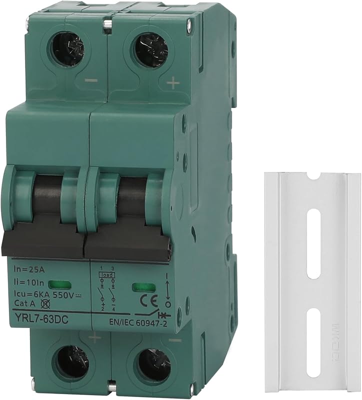 Disyuntor fotovoltaico CC 500V 25A 2 polos montaje DIN