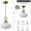Lámpara colgante vidrio leche 12pulg vintage cocina