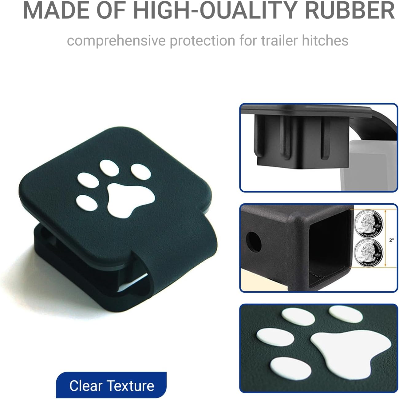 Cubierta enganche remolque 2pulg tapón goma impermeable