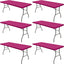 6 Manteles Elásticos para Mesa Picnic 30x72" Rosa Fuerte