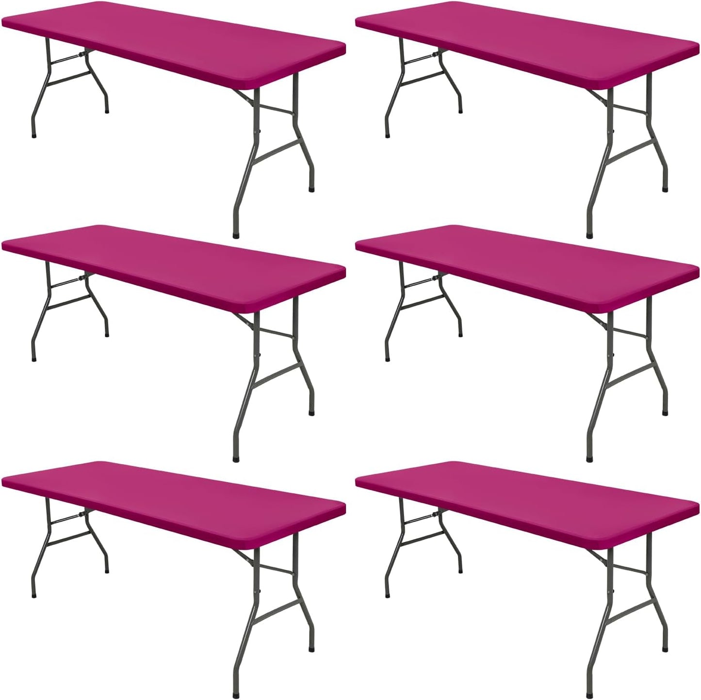 6 Manteles Elásticos para Mesa Picnic 30x72" Rosa Fuerte