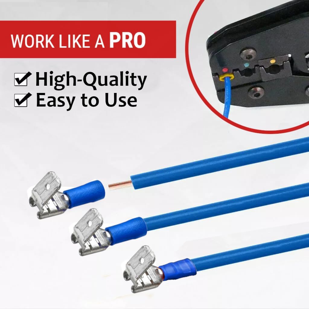 Conectores eléctricos macho hembra 100pzas 16-14ga azul
