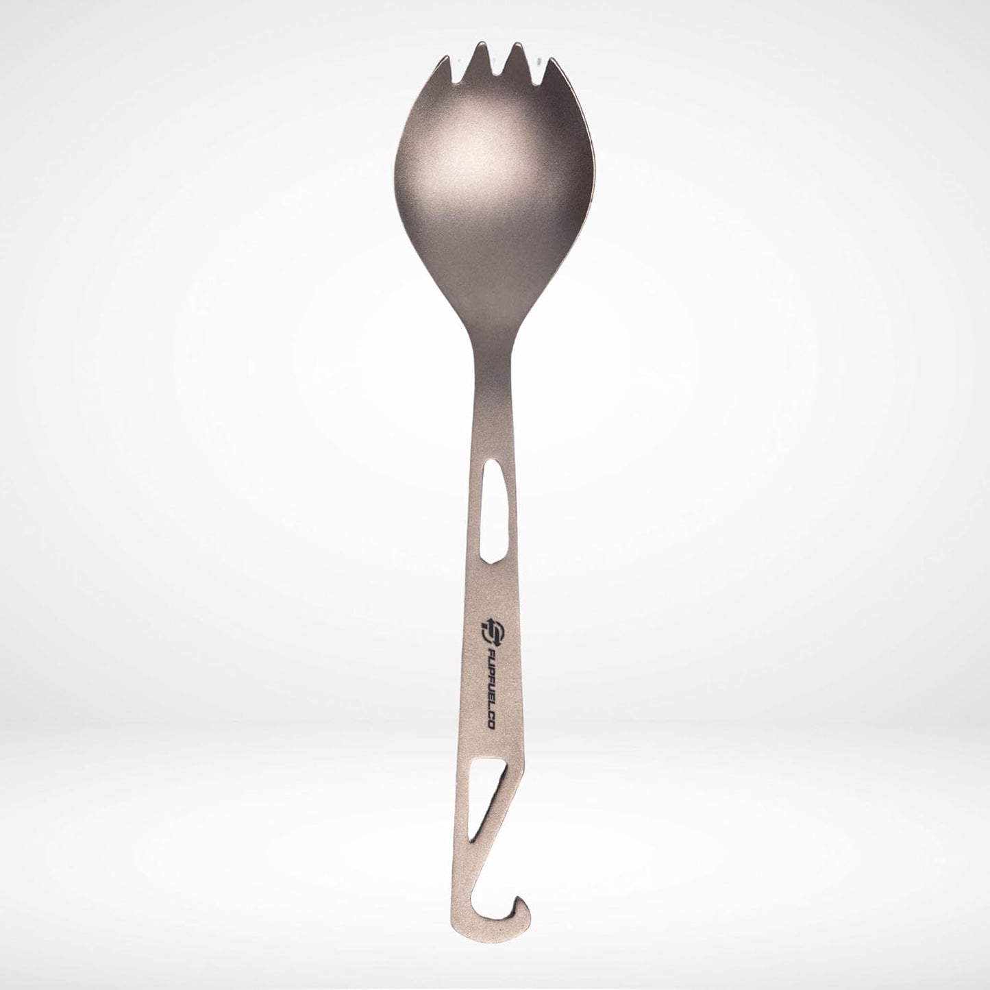 Spork titanio ultraligero para mochileros con gancho multifunción