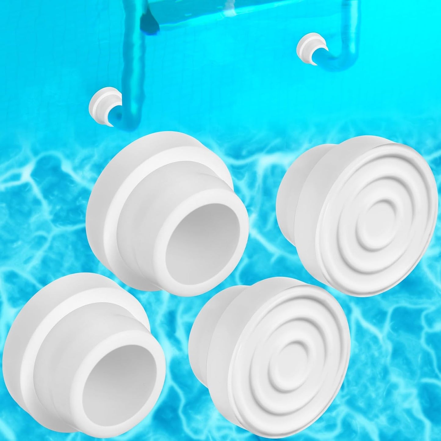 4 Tapones silicona para escalera piscina enterrada 1.9"