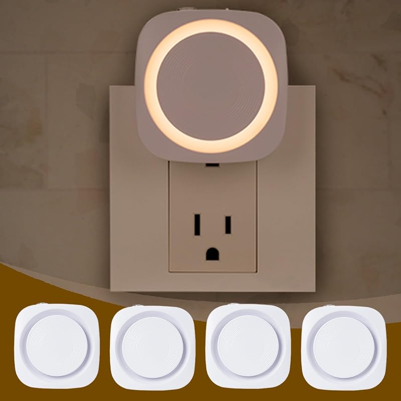 Luces nocturnas blancas enchufables 4 pack sensor baño dormitorio
