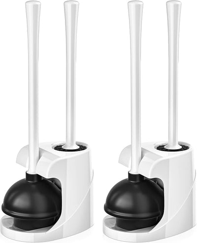 Set émbolo cepillo inodoro soporte ventilado 2en1 baño