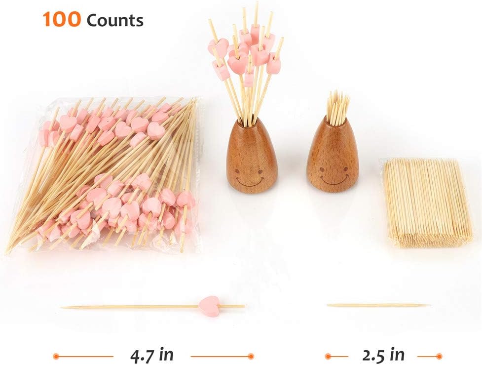 Palillos cóctel bambú 4.7pulg para boda, fiesta, decoración
