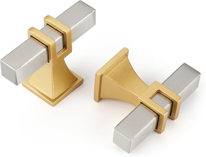 25 Manijas Gabinete Níquel Cepillado Dorado Cajones Clóset
