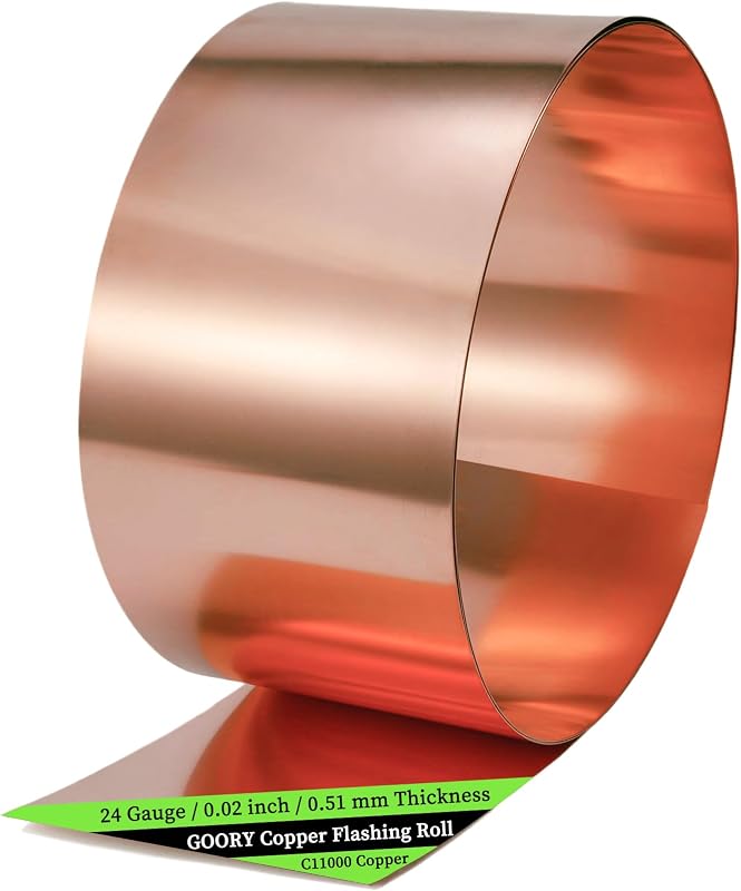 Rollo tapajuntas cobre 24-6" x 20 ft 0.02mm