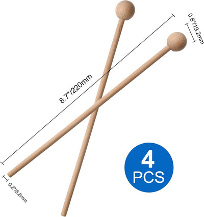 Palitos percusión madera 8.7pulg xilófono glockenspiel