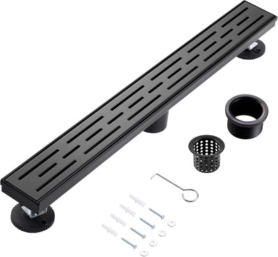 Drenaje ducha 24pulg rectangular negro acero inox 304