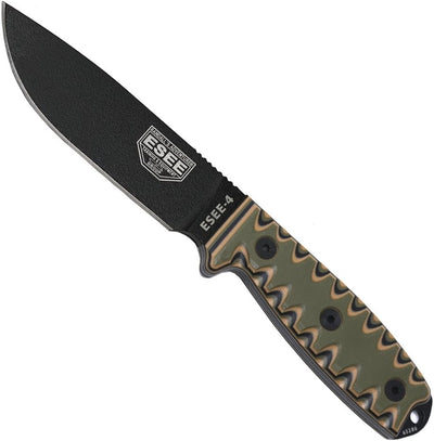 Cuchillo supervivencia 4 Pzas mango diente sierra funda marrón