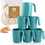 Set 6 Tazas Café Paja Trigo 16oz Resistentes Microondas
