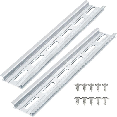 2 Pzas Rieles DIN Aluminio 8pulg 35mm 7.5mm con Tapa RoHS