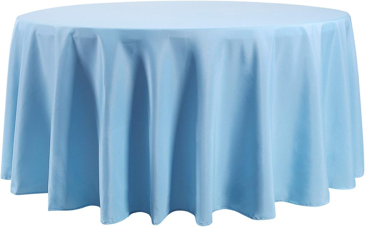 Mantel redondo 120pulg poliéster lavable para bodas
