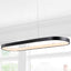 Colgante LED hierro negro 38.75pulg moderno ovalado comedor