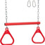 Trapecio Bar con anillos y cadena rojo parque infantil