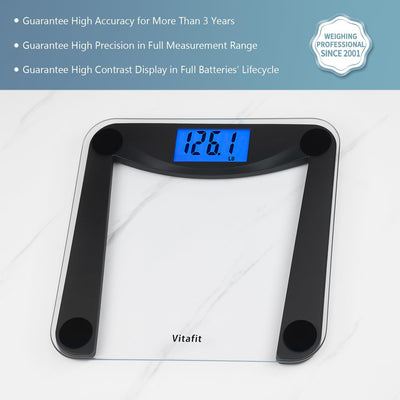 Báscula digital baño LCD azul 400lb color negro