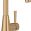 Grifo lavabo baño oro bronce doble curva con placa