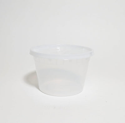 Contenedores 16oz 240uds plástico reutiliz. con tapas