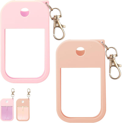 Estuche spray desinfectante manos rosa beige rubor
