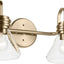 Lámpara tocador 2 luces vidrio bronce 19.25pulg