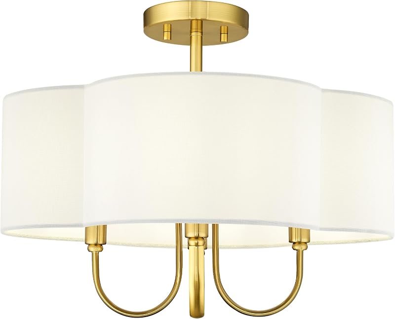 Lámpara techo semiempotrado 4 luces tela Quatrefoil cocina