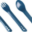 Set cubiertos plástico entrelazados camping azul marino