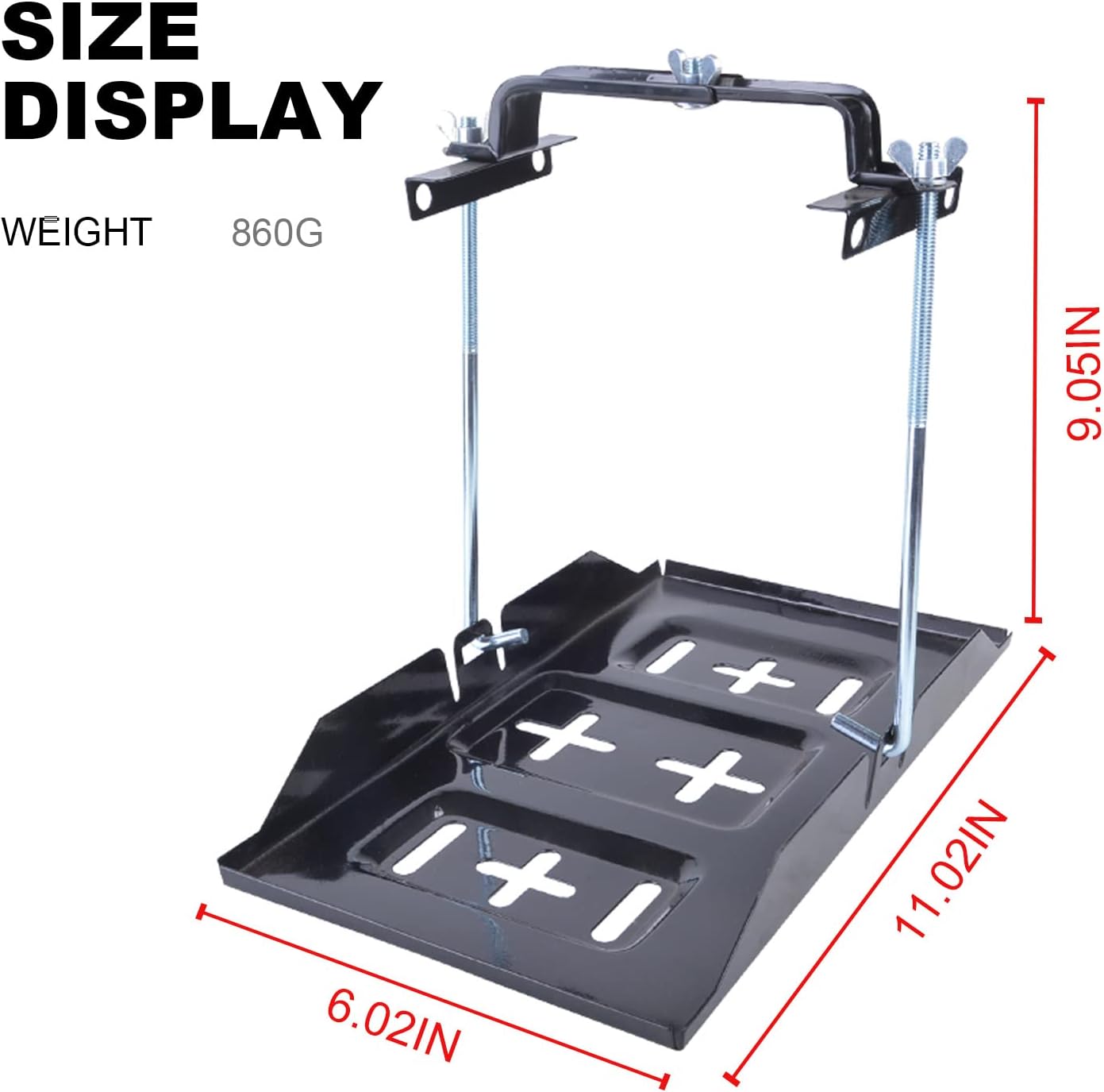 Kit soporte batería acero ajustable para coche barco