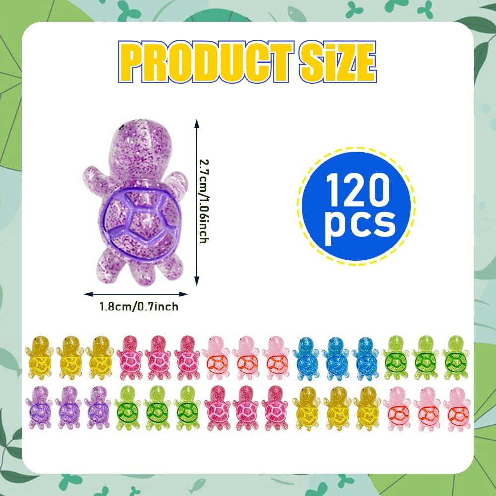 Figuras tortugas resina purpurina brillan oscuridad decoración