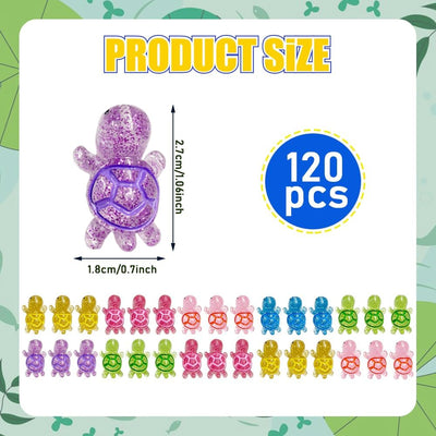 Figuras tortugas resina purpurina brillan oscuridad decoración