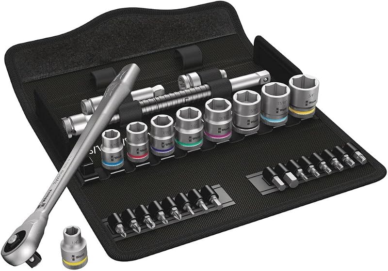 Set trinquete metal cuadrado empuje 3/8 imperial 29 pzas